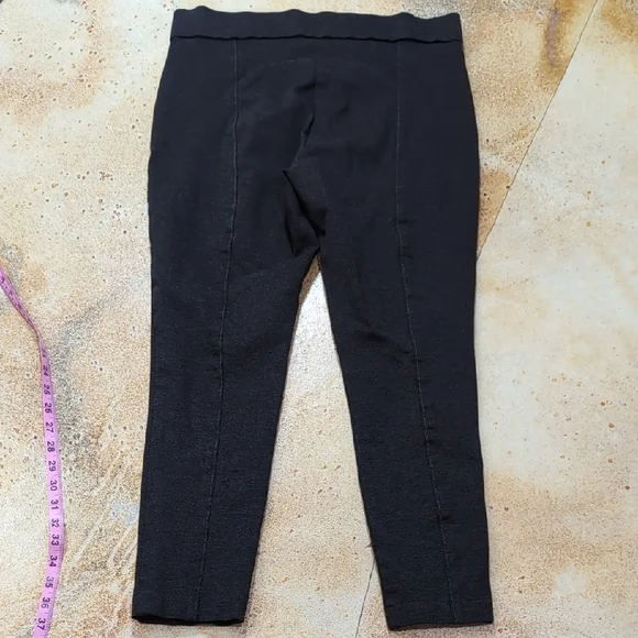 Anne Klein | Charcoal Grey Thick Cropped Leggings Viscose Blend Size L - Picture 12 of 15